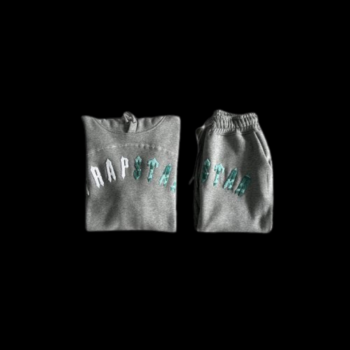 IRONGATE CHENILLE ARCH HOODIE TRACKSUIT GREY/SEA BLUE
