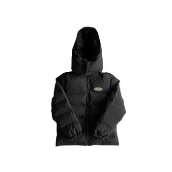 HYPERDRIVE DETACHABLE HOODED PUFFER JACKET - FLUORESCENT GREEN LABEL