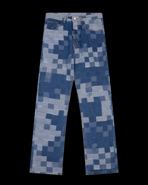 Jeans Louis Vuitton Azzurro - con quadretti oversize 2025