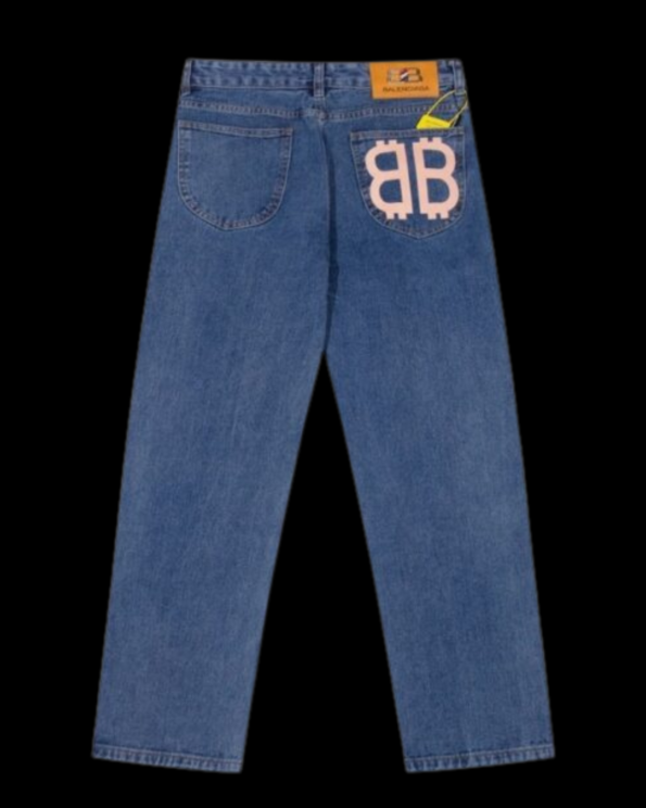 Jeans Balenciaga azzurro - con logo indietro 2025